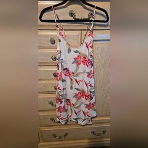 Roxy Tropical Floral Bathing Suit Cover Up  Pink and Green